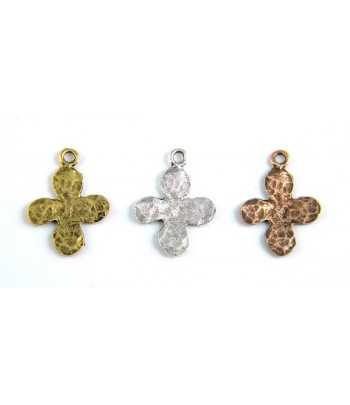 PC-RZ54 Hammered Cross Charm 24x18mm