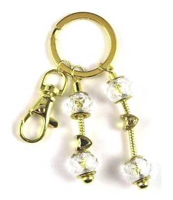 Key Chains Gold Key Ring with Swival Clasp and Euro Beads - DG-KC2