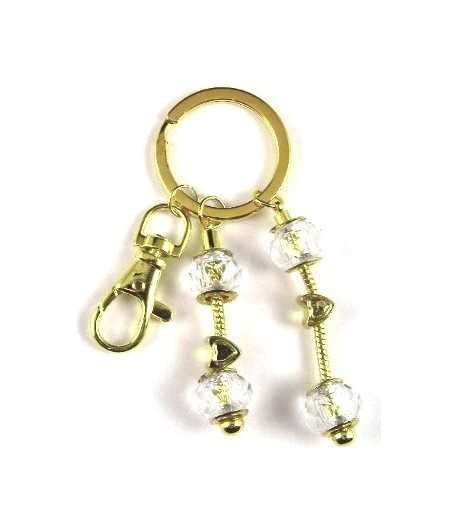 Key Chains Gold Key Ring with Swival Clasp and Euro Beads - DG-KC2