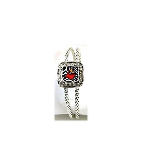 College Bracelets Louisville (LOU) Cardinals Sterling Plated Cuff B