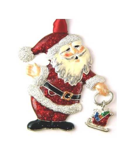 Christmas Santa Ornament - QCO-3 2.25x3.5 Inches