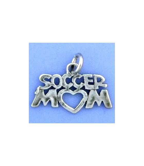 Sterling Sport Charms Soccer Mom Sterling Silver Charm 20x15mm