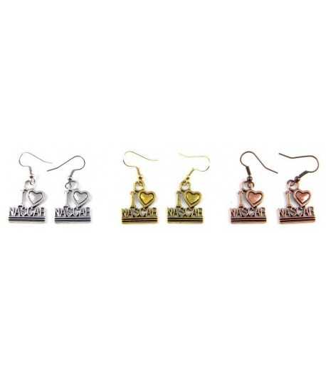 I Love Nascar Charm Earrings