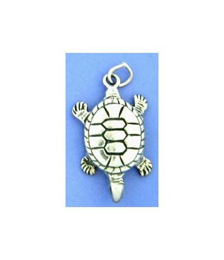 Large Turtle Sterling Charm 25x15mm