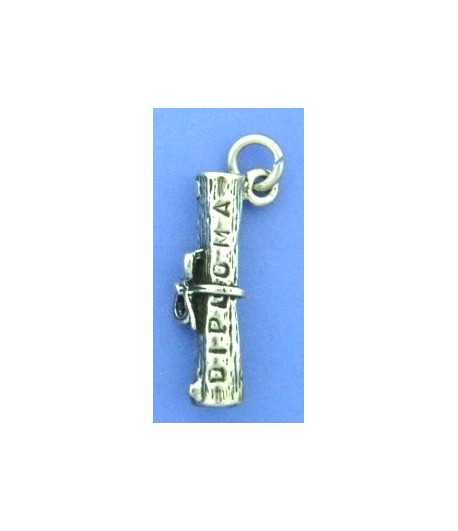 Diploma Sterling Silver Charm 25x5mm