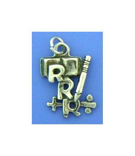 The Three R's Sterling Silver Charm 20x15mm