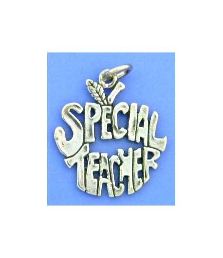 Special Teacher Sterling Silver Charm 20x18mm