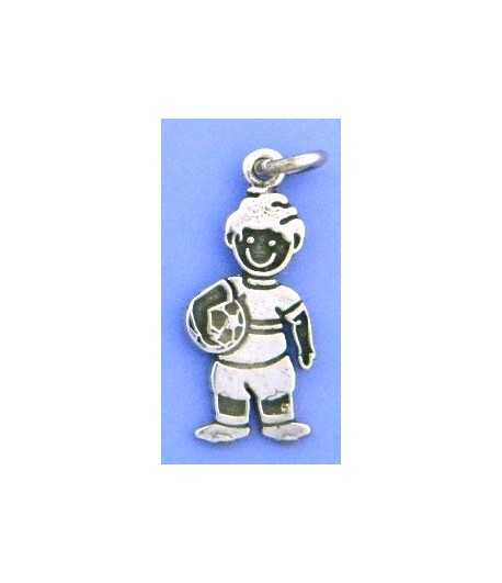 Boy with Ball Sterling Silver Charm 20x10mm