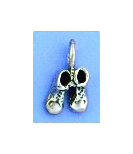 Baby Shoes Sterling Silver Charm 14x8mm