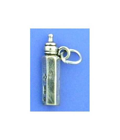 Baby Bottle Sterling Silver Charm 15x4mm