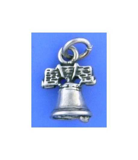 Liberty Bell Sterling Silver Charm 15x10mm