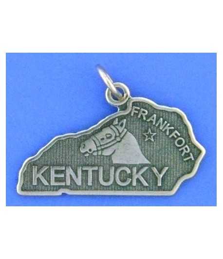 Kentucky State Sterling Silver Charm 25x10mm
