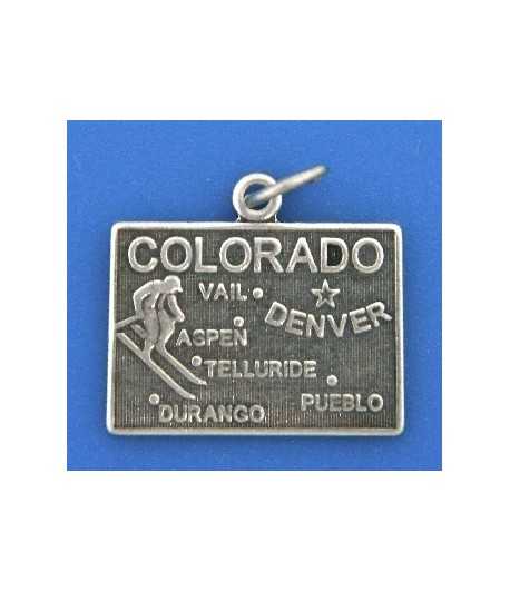 Colorado State Sterling Silver Charm 20x15mm