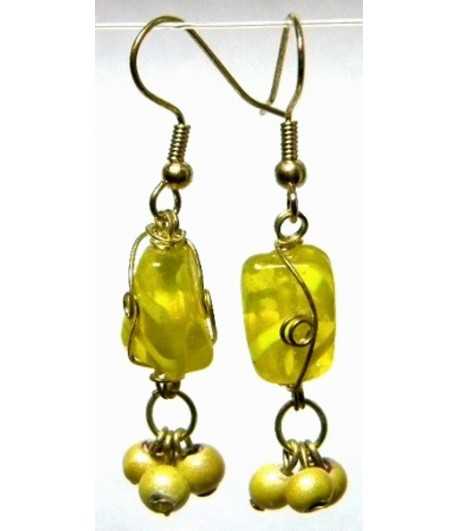 Yellow Gold Wire Wrapped Earrings - CE-57
