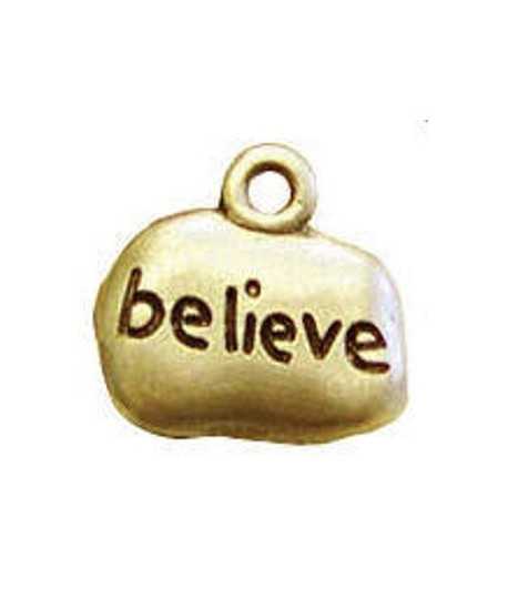 2826 14x14mm "Believe" Pewter Tag
