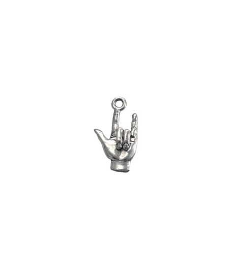 I Love You Hand Sign Charm 23x14mm