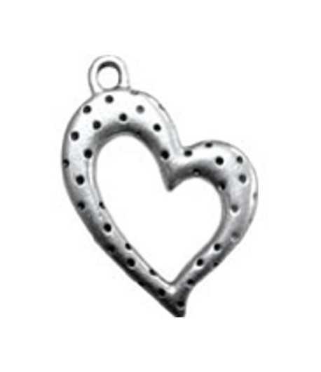 Dotted Heart Charm 24x24mm