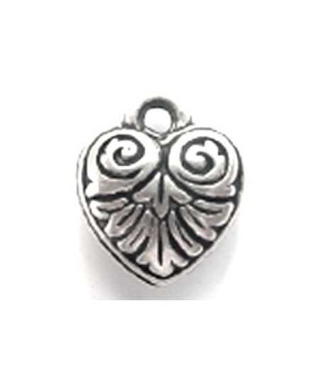 Small Metalized Heart Charm 10mm