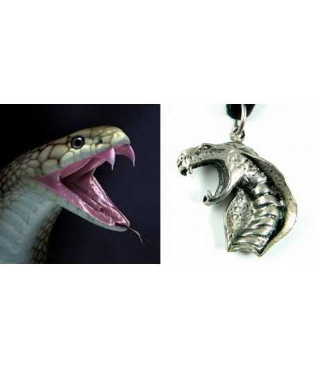 Cobra Head Pewter Charm -VT2 30x20mm