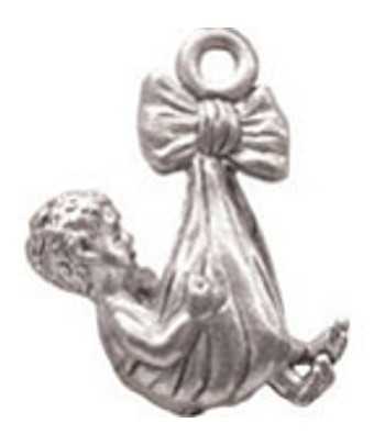Baby in a Swing Pewter Charm 19x17mm #81NM