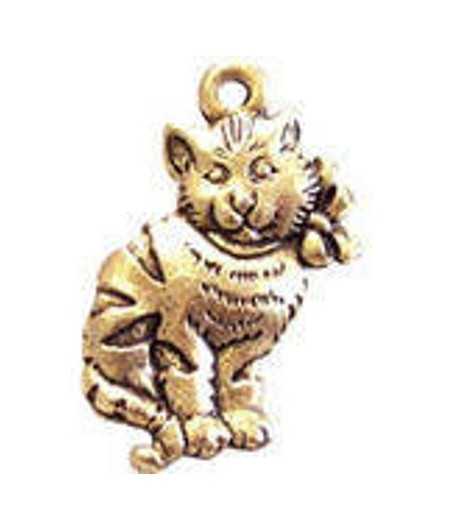 Cat with Bow Charm 20x14mm