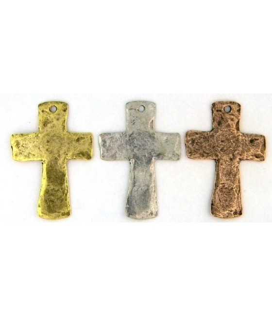 Hammered Cross Pendant Charm