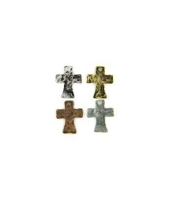 15pcs Chrome ❤️ cross charms ONLY