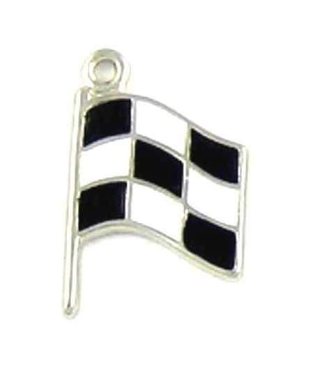 Enameled Checkered Race Flag Charm