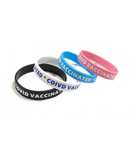 Set of 4 Covid Vaccinated Silicone Bracelets