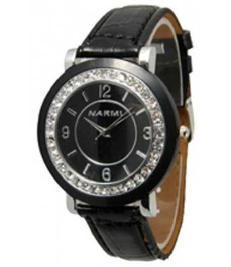 Leather Watch Band w/Rhinestones - 6037